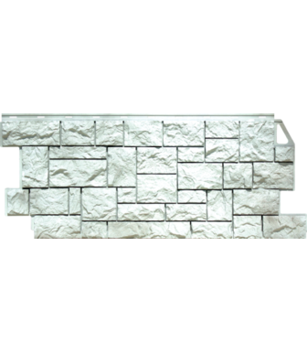 Фасадные панели (Цокольный Сайдинг) FineBer (Файнбир) Камень Дикий Жемчужный 