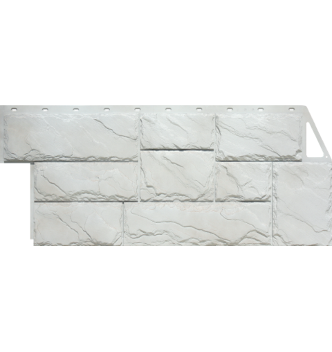Фасадные панели (Цокольный Сайдинг) FineBer Камень Крупный Мелованный белый