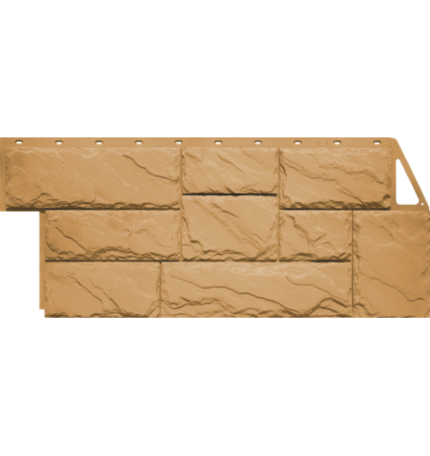 Фасадные панели (Цокольный Сайдинг) FineBer Камень Крупный Песочный