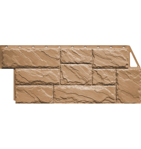 Фасадные панели (Цокольный Сайдинг) FineBer Камень Крупный Терракотовый