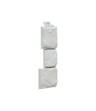 Угол наружный к Фасадным Панелям FineBer (Файнбир) Камень Крупный Мелованный Белый 