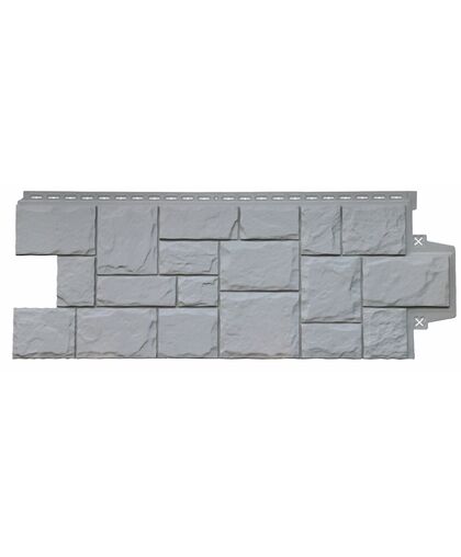 Фасадные панели (Цокольный Сайдинг) Grand Line Крупный Камень CLASSIC Серый (Известняк)