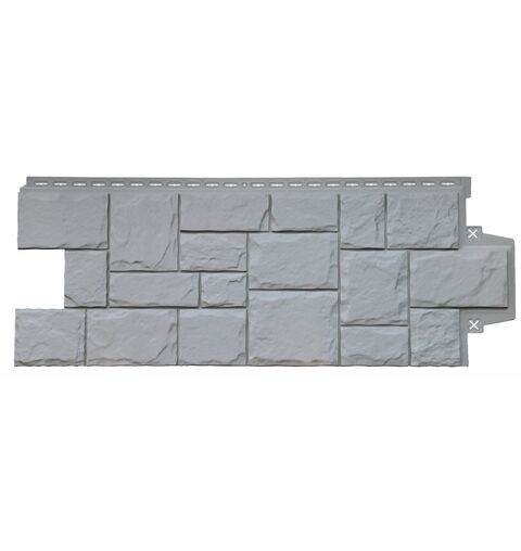 Фасадные панели (Цокольный Сайдинг) Grand Line Крупный Камень CLASSIC Серый (Известняк)
