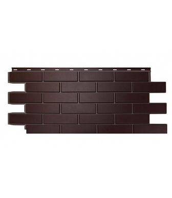 Фасадные панели (Цокольный Сайдинг) Nordside (Нордсайд)  Гладкий Кирпич Темно-коричневый 