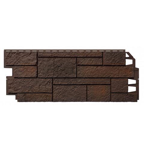 Фасадные панели (Цокольный Сайдинг) VOX Sandstone (Сандстоун) Dark Brown (Темно-коричневый)