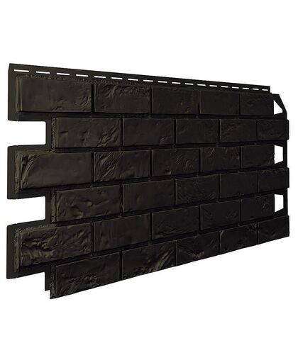 Фасадные панели (Цокольный Сайдинг) VOX Vilo Brick Dark brown (Темно-Коричневый) Без Шва