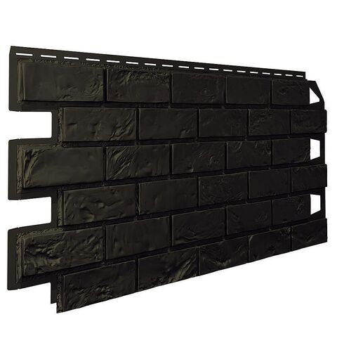Фасадные панели (Цокольный Сайдинг) VOX Vilo Brick Dark brown (Темно-Коричневый) Без Шва